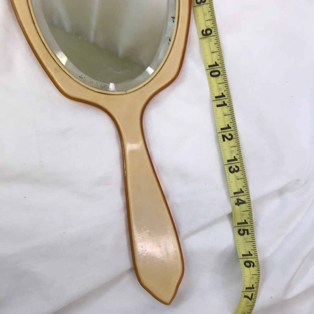 Vintage Beveled Hand Held Mirror & Brush ~ 1950’s - Picture 7 of 14